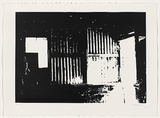 Artist: Durrant, Ivan. | Title: not titled [interior with light entering from the right] | Date: 1990 | Technique: screenprint, printed in black ink, from one photo-stencil