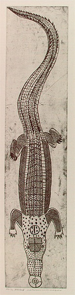 Artist: Wuribudiwi, John Wilson. | Title: Yirikipayi | Date: 1996, June | Technique: etching, printed in black ink, from one plate