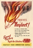 Artist: Kelly, Harry. | Title: The firebug thrives on neglect! | Date: c.1942 | Technique: photo-lithograph, printed in colour, from multiple stones [or plates]