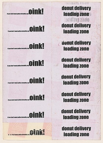 Artist: Azlan. | Title: oink/donut. | Date: 2003 | Technique: laser printed  in black ink