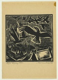 Artist: Ratas, Vaclovas. | Title: Twelve Ravens | Date: 1948 | Technique: woodcut, printed in black ink, from one block