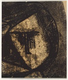 Artist: Kriegel, Adam. | Title: Two heads (b) | Date: 1950s | Technique: monotype, printed in black ink, from one plate