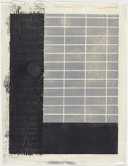 Artist: Thorpe, Lesbia. | Title: Japanese textures | Date: 1966 | Technique: linocut, printed in colour, from three blocks