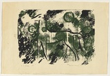 Title: In a garden | Date: 1961 | Technique: screenprint, printed in black and green ink, from two stencils
