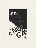 Artist: Durrant, Ivan. | Title: not titled [figure waving] | Date: 1990 | Technique: screenprint, printed in black ink, from one photo-stencil