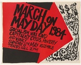 Title: March on Mayday 1984 | Date: c.1984 | Technique: screenprint, printed in colour, from two stencils