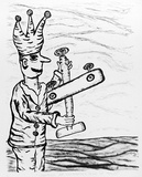 Artist: Fullerton, Greg. | Title: Strategic Air Commander (King of fools). | Date: 1992 | Technique: lithograph, printed in black ink, from one stone | Copyright: This work is reproducted with permission of the artist.