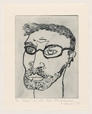 Artist: Komives, Angela. | Title: 'Mark' of the new millennium | Date: 1999 | Technique: drypoint, printed in black ink with plate-tone, from one plate