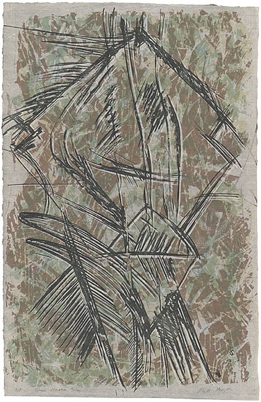 Artist: MEYER, Bill | Title: Straw monolith green | Date: 1987 | Technique: screenprint, printed in colour, from multiple stencils | Copyright: © Bill Meyer