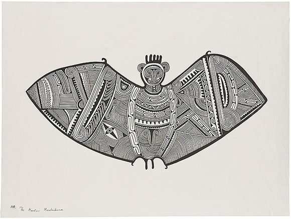 Artist: Morububuna, Martin. | Title: Magieweda [Flying fox/bat]. | Date: 1975 | Technique: screenprint, printed in black ink, from one screen