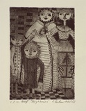 Artist: Lankau-Kubitz, Sigrid. | Title: Neighbours | Date: 1982 | Technique: etching and drypoint, printed in black ink, from one plate