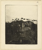Artist: WILLIAMS, Fred | Title: Sandstone hill. Number 2 | Date: 1961 | Technique: aquatint, drypoint and rough biting, printed in black ink, from one copper plate | Copyright: © Fred Williams Estate
