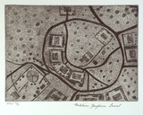 Artist: Laurel, Madeleine Yangkana. | Title: not titled [map of Millijidee[?]] | Date: 1998, March | Technique: etching, printed in black ink, from one plate