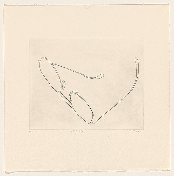 Title: Occhiali | Date: 1984 | Technique: drypoint, printed in black ink, from one perspex plate