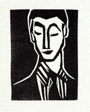 Artist: Barwell, Geoff. | Title: (Head of a boy). | Date: (1955) | Technique: linocut, printed in black ink, from one block