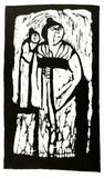 Artist: LAWTON, Tina | Title: (Two women) | Date: c.1963 | Technique: linocut, printed in black ink, from one block