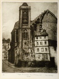 Artist: Ashton, Will. | Title: Eglise St. Nicholas Du Chardonnet, Paris. | Date: 1925 | Technique: etching and sandpaper-ground, printed in black ink, from one plate