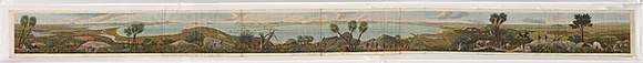 Title: Panoramic view of King George's Sound, part of the colony of Swan River. | Date: 1834 | Technique: etching and aquatint, printed in black ink, from three plates; hand- coloured