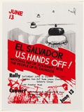 Artist: UNKNOWN | Title: El Salvador - U.S. hands off! National day of solidarity with the people of El Salvador. | Date: 1980 | Technique: screenprint, printed in colour, from two stencils