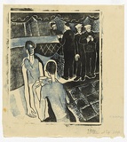 Artist: Weitzel, Frank. | Title: Cafe | Date: c.1930 | Technique: linocut, printed in colour, from multiple blocks
