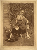 Artist: Parker, Margaret | Title: Nell and Elizabeth | Date: 1984 | Technique: etching and aquatint, printed in sepia ink, from one plate