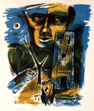 Artist: Barwell, Geoff. | Title: (Jealousy). | Date: (1955) | Technique: lithograph, printed in colour, from three plates