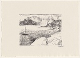 Artist: Rees, Lloyd. | Title: Tamar River, Tasmania | Date: 1984 | Technique: transfer-lithograph, printed in black ink, from one stone | Copyright: © Alan and Jancis Rees