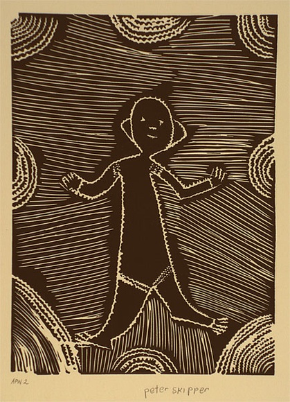Artist: Skipper, Peter. | Title: Sleeping man | Date: 1994, October - November | Technique: linocut, printed in black ink, from one block