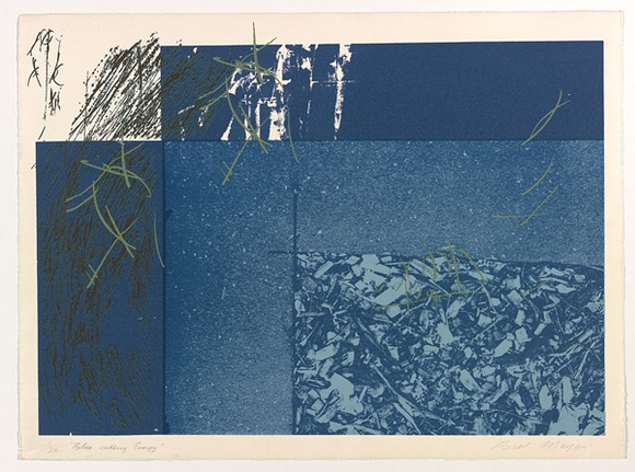 Artist: MEYER, Bill | Title: Blue cutting energy. | Date: 1981 | Technique: screenprint, printed in five colours, from four screens