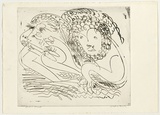 Artist: BOYD, Arthur | Title: Nebuchadnezzar with seated lion. | Date: (1968-69) | Technique: etching, printed in black ink, from one plate | Copyright: Reproduced with permission of Bundanon Trust