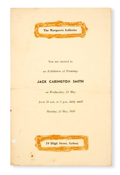 Exhibition of paintings by Jack Carington Smith.