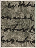 Artist: PARR, Mike | Title: Language and chaos 12. | Date: 1990 | Technique: drypoint, electric grinder and burnishing, printed in black ink, from one copper plate; over printed with lift ground aquatint, printed in black ink, from one steel plate