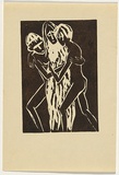 Artist: Kriegel, Adam. | Title: The captive | Date: 1950s | Technique: linocut, printed in black ink, from one block