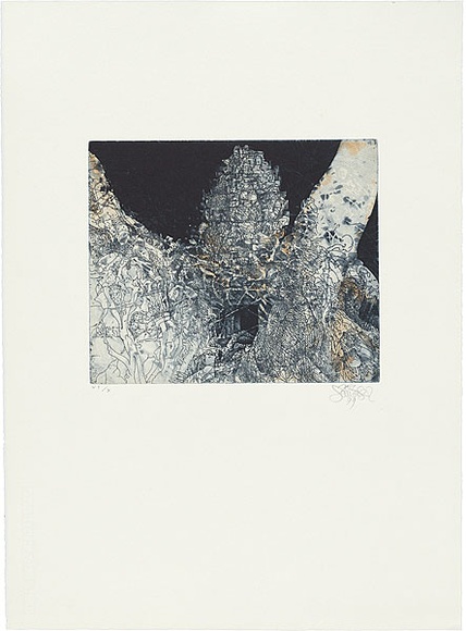 Title: Ta Prohm, trees and entrance | Date: 1999 | Technique: etching, aquatint and lavis, printed in colour, from two plates