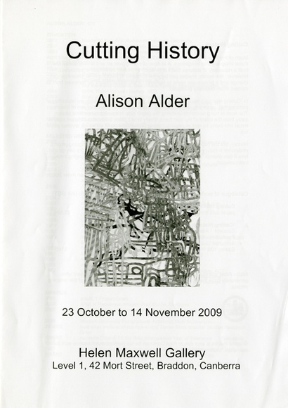 Alison Alder: Cutting history.