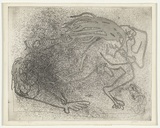 Artist: BOYD, Arthur | Title: Nebuchadnezzar pursued by a beast. | Date: (1968-69) | Technique: etching, printed in black ink, from one plate | Copyright: Reproduced with permission of Bundanon Trust