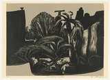 Artist: AMOR, Rick | Title: Kensington London. | Date: 1990 | Technique: woodcut, printed in black and grey ink, from two blocks