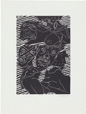 Artist: WALKER, Murray | Title: Questions. | Date: 1982 | Technique: linocut, printed in black ink, from one block