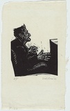 Artist: AMOR, Rick | Title: [old man] | Date: 1984 | Technique: linocut, printed in black ink, from one block | Copyright: © Rick Amor. Licensed by VISCOPY, Australia.