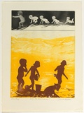 Artist: GRIFFITH, Pamela | Title: Eastern sea board, under six | Date: 1980 | Technique: etching, soft ground, aquatint, printed in colour from two zinc plates | Copyright: © Pamela Griffith