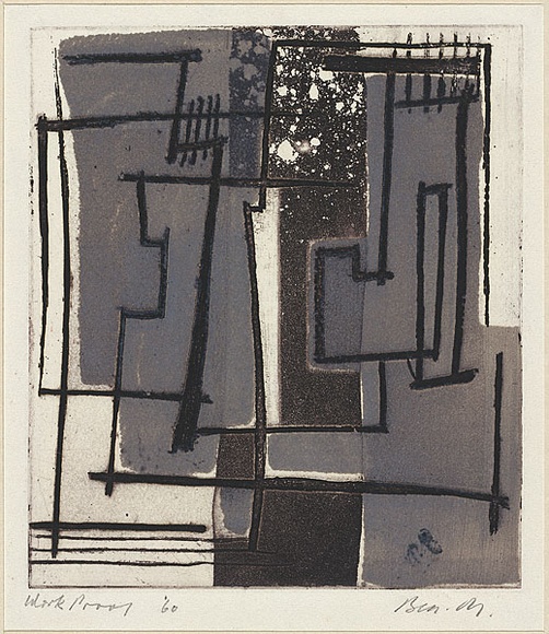 Artist: MADDOCK, Bea | Title: Calligraphy | Date: 1959 | Technique: etching, aquatint, deep etch and relief-etching, printed in colour, from one copper plate