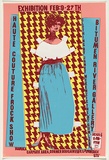 Artist: Alder, Alison. | Title: Haute Couture Frock Show - Bitumen River Clothing by Janet McKenzie. | Date: 1981 | Technique: screenprint, printed in colour, from four stencils
