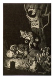 Artist: LINDSAY, Lionel | Title: Two sundowners, Swampy searches Brunny for the money [recto] | Technique: wood-engraving, printed in black ink, from one block | Copyright: Courtesy of the National Library of Australia