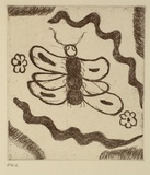 Artist: Jones, April. | Title: Butterfly | Date: 1994, October - November | Technique: etching, printed in black ink, from one plate