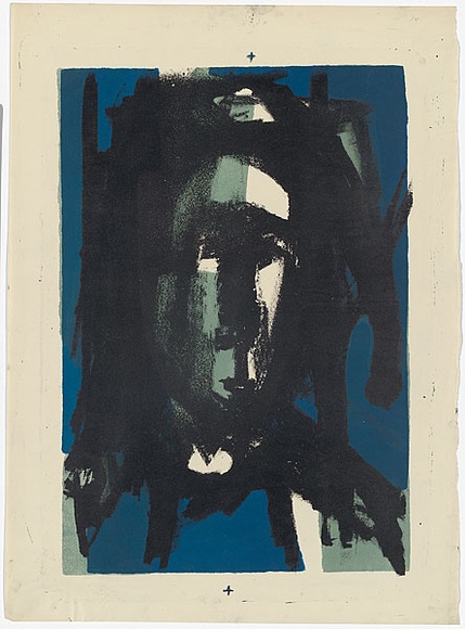 Artist: MADDOCK, Bea | Title: Jester | Date: 1961 | Technique: lithograph, printed in blue, green and black inks, from three stones
