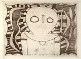 Artist: Karadada, Louis. | Title: not titled [Wandjina figure] | Date: 1998 | Technique: etching, printed in black ink, from one plate