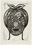 Artist: Klein, Deborah. | Title: Patchwork face | Date: 1997 | Technique: linocut, printed in black ink, from one block