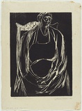 Artist: WALKER, Murray | Title: Old Daisy at the Slade School. | Date: 1961 | Technique: woodcut, printed in black ink, from one block