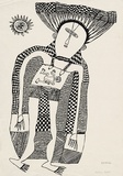 Artist: Kauage, Mathias. | Title: Pregnant woman | Date: September 1974 | Technique: screenprint, printed in black ink, from one screen