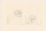Title: Art students | Date: 1983 | Technique: drypoint, printed in black ink, from two perspex plates